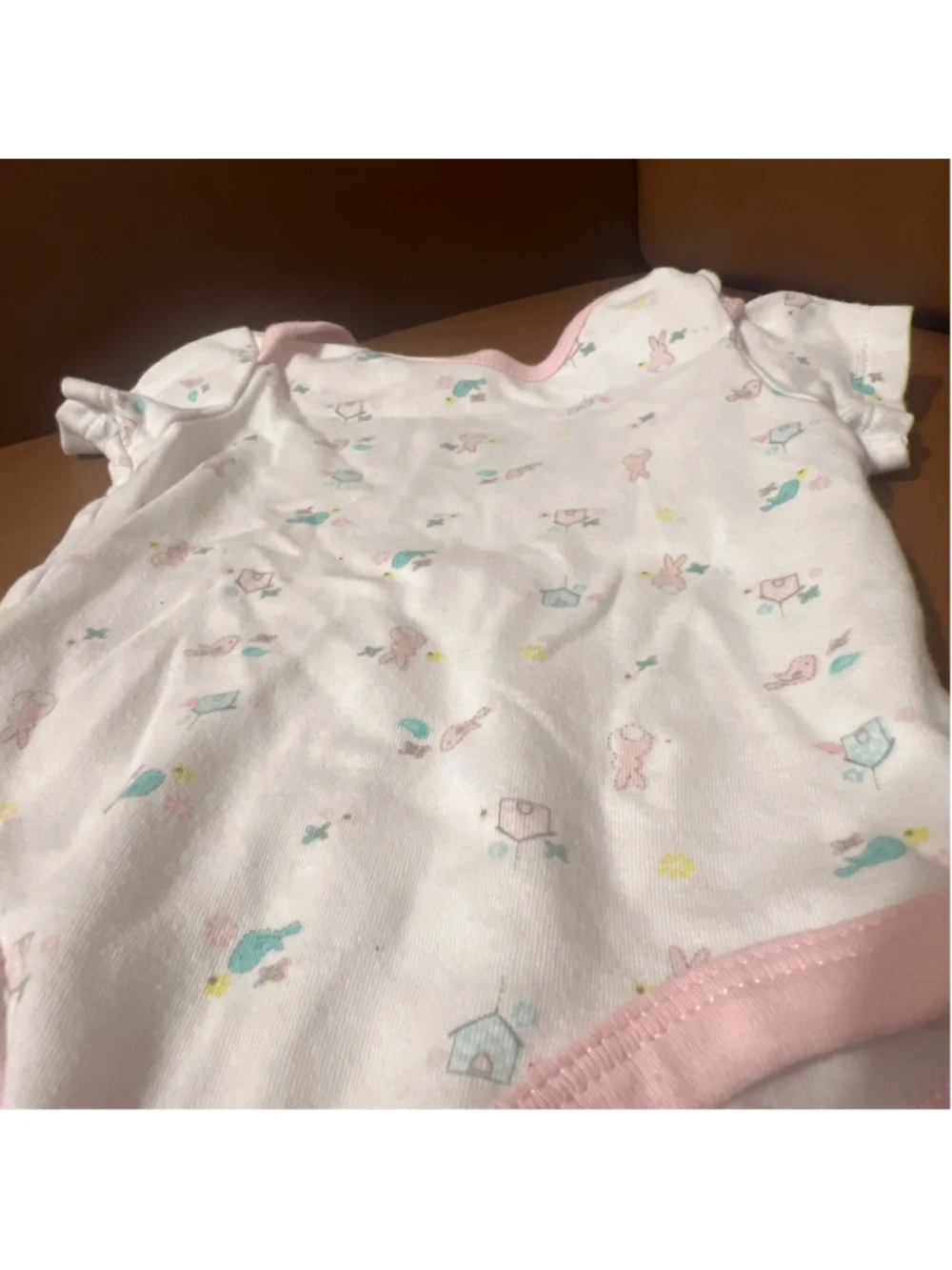 Baby Starting Out Bodysuit 6 Months White Pink Bunny Print